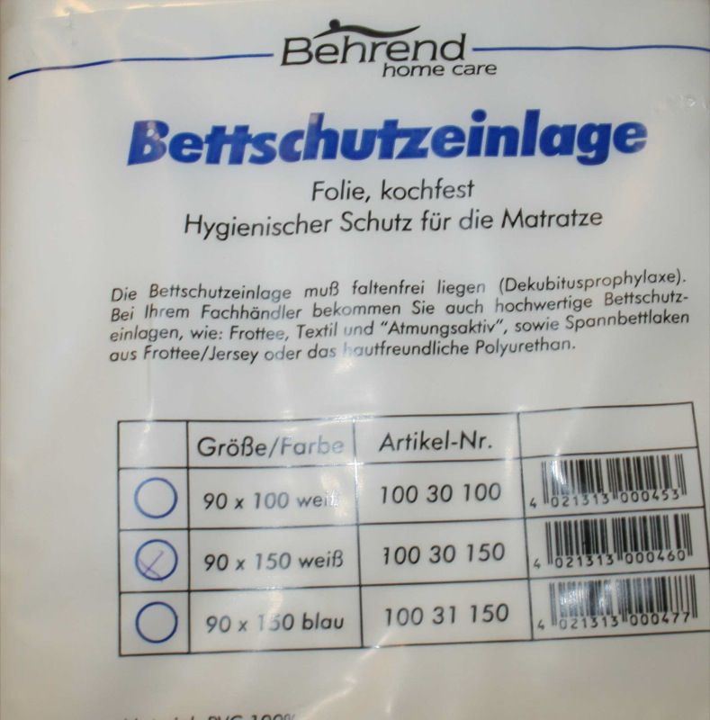 Bettschutzeinlage 90x150cm